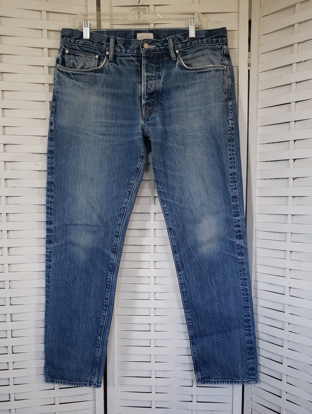 Mother The Chaser Button Fly Classic Men's Blue Denim Jeans 36